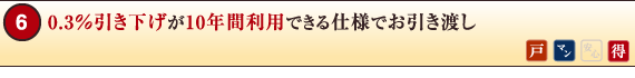 0.3％引き下げが10年間利用できる仕様でお引き渡し